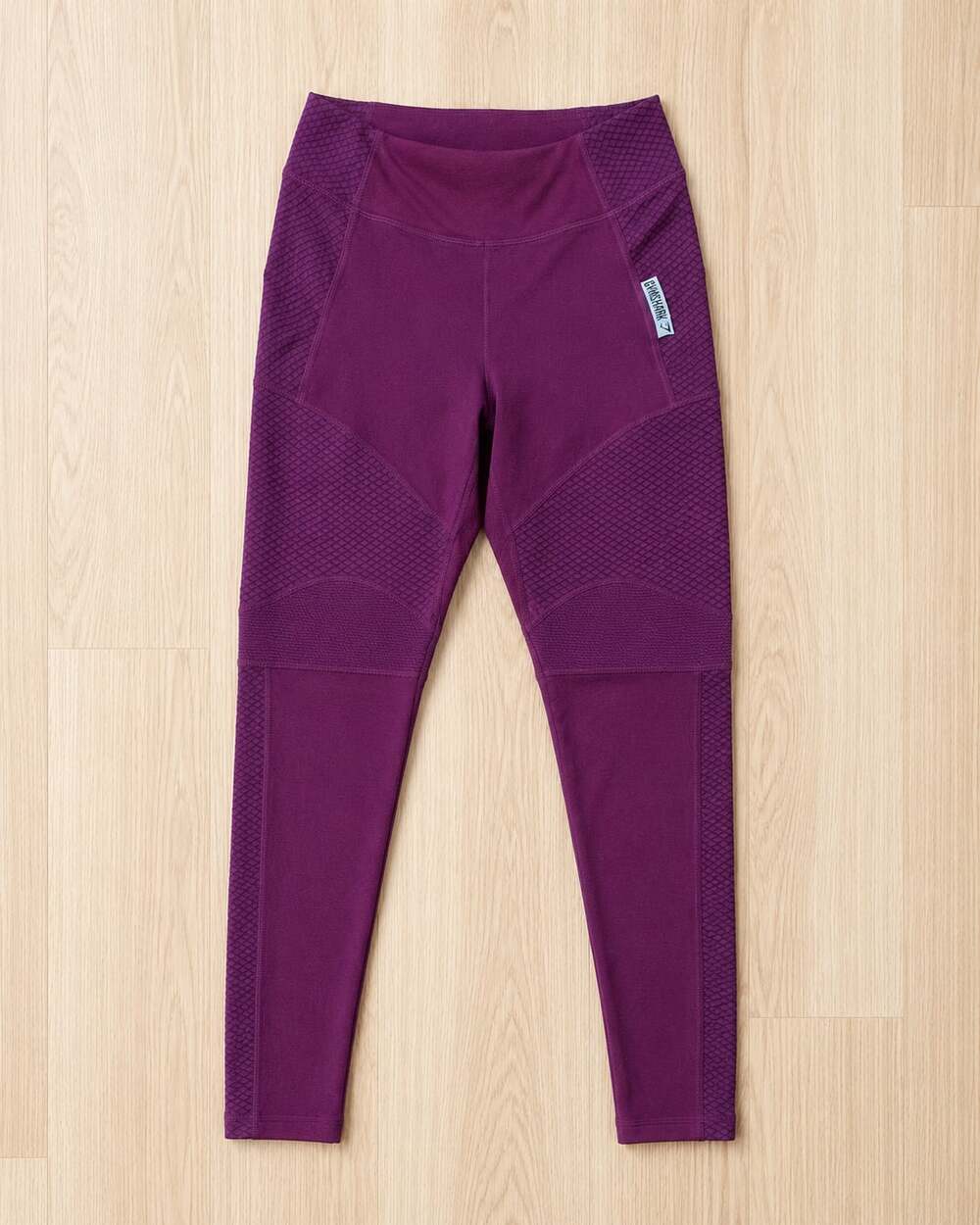 GYMSHARK True Texture Dark Ruby Mid Rise Leggings Size Small